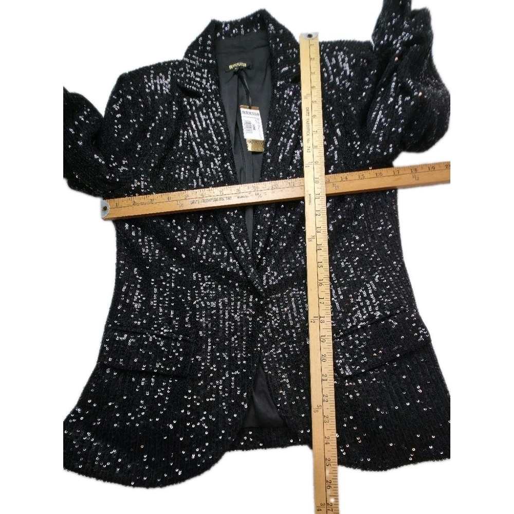 Dolcessa Swimwear Sequin Blazer Jacket Womens M Black NWT $295 One Button - Picture 6 of 10